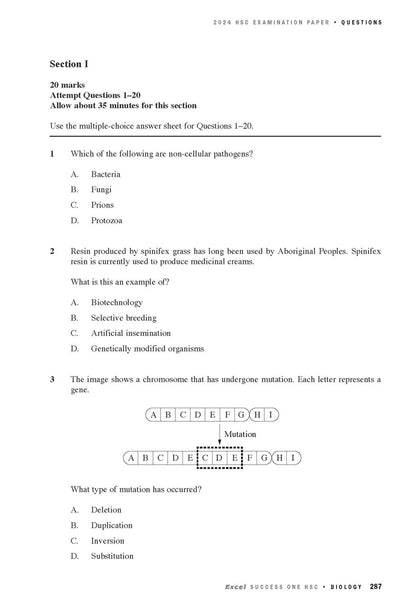 Excel Success One HSC Year 12 Biology (2025 Edition)