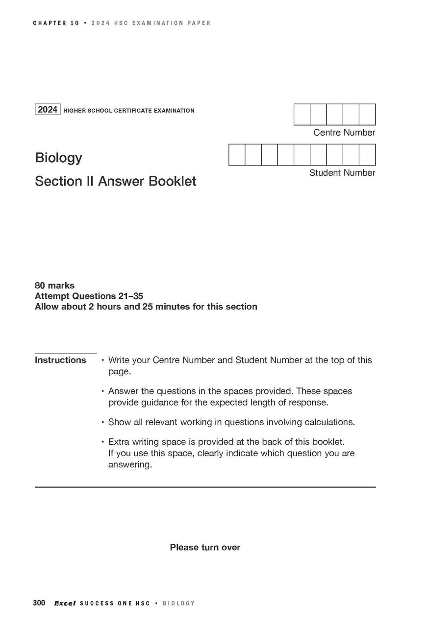 Excel Success One HSC Year 12 Biology (2025 Edition)