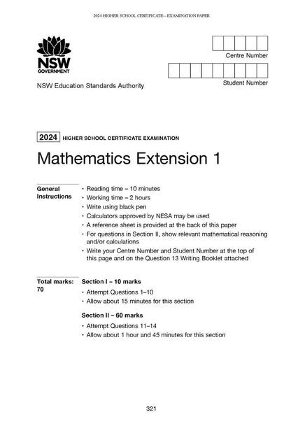 Excel Success One HSC Year 12 Mathematics Extension 1 (2025 Edition)