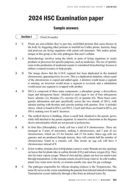 Excel Success One HSC Year 12 Biology (2025 Edition)