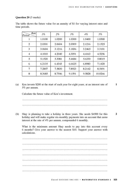 Excel Success One HSC Year 12 Mathematics Standard 2 (2025 Edition)