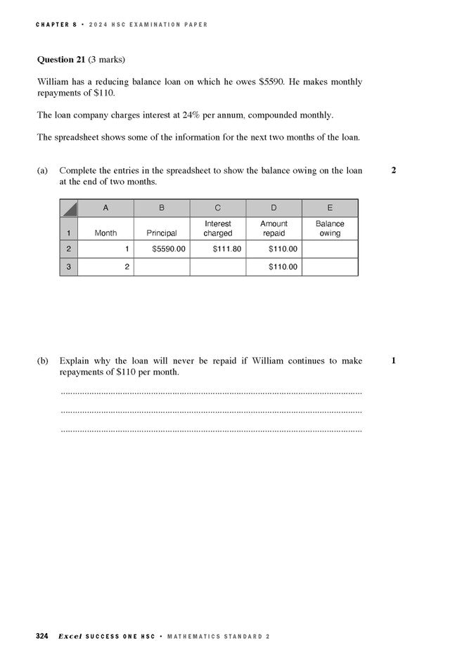Excel Success One HSC Year 12 Mathematics Standard 2 (2025 Edition)