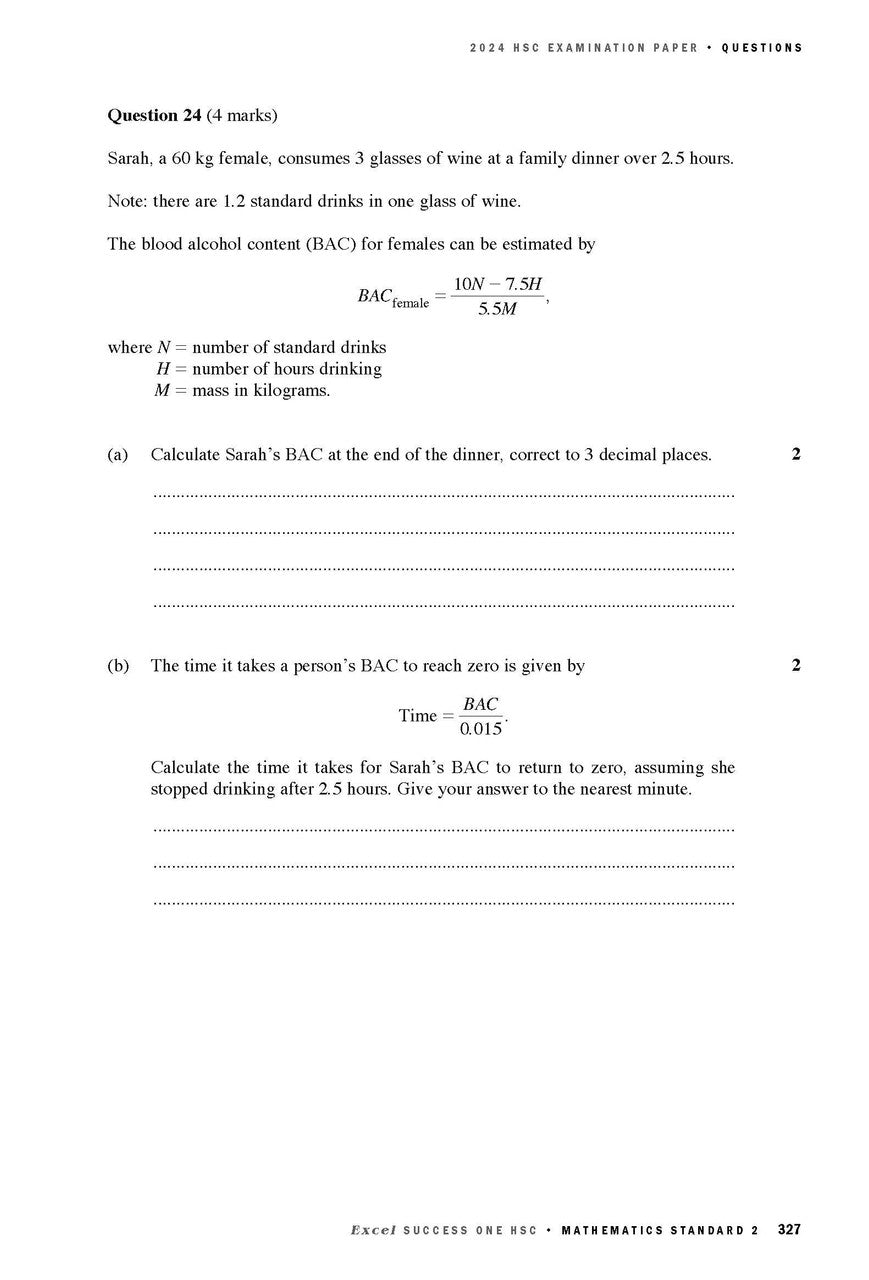 Excel Success One HSC Year 12 Mathematics Standard 2 (2025 Edition)