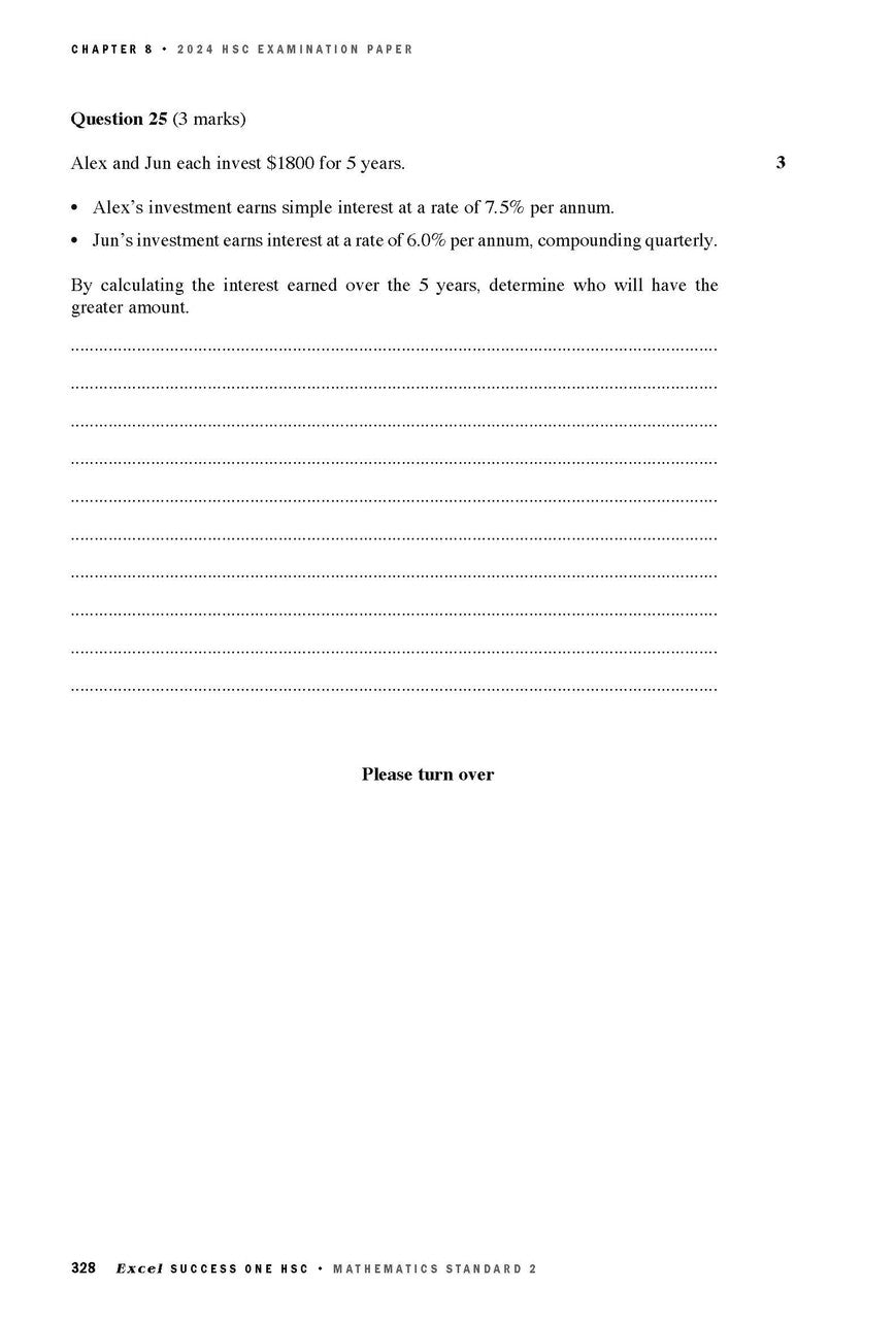 Excel Success One HSC Year 12 Mathematics Standard 2 (2025 Edition)