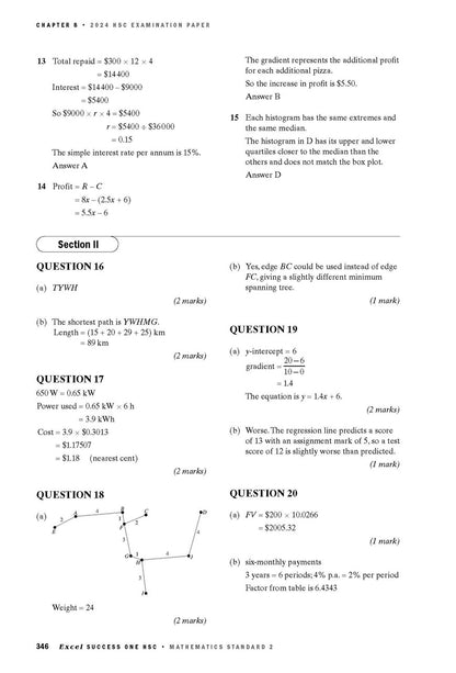 Excel Success One HSC Year 12 Mathematics Standard 2 (2025 Edition)
