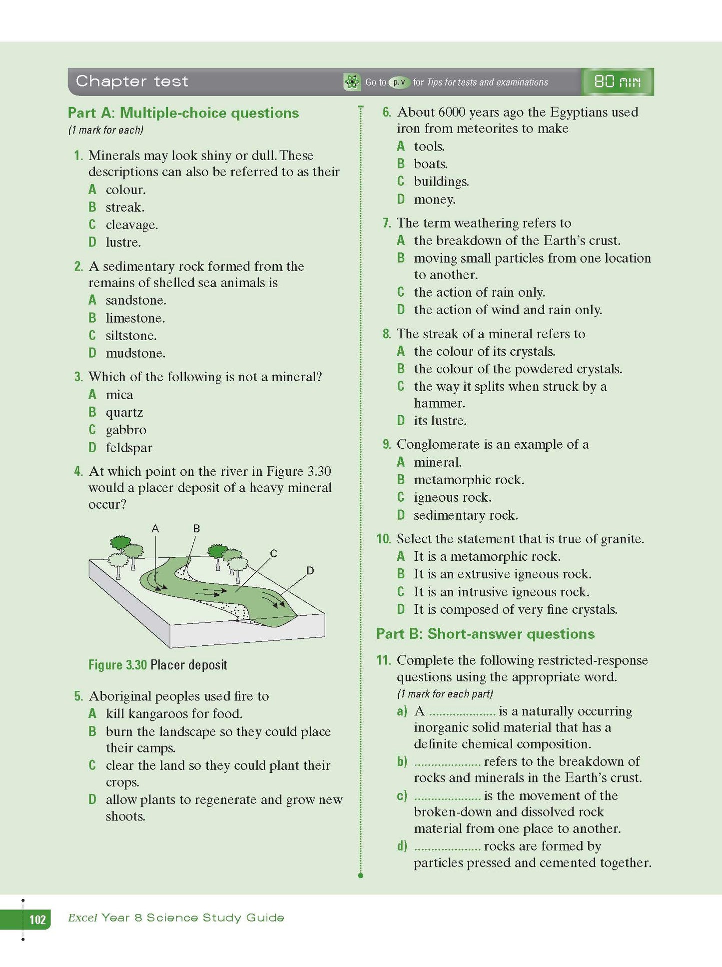 Excel Study Guide - Science Year 8