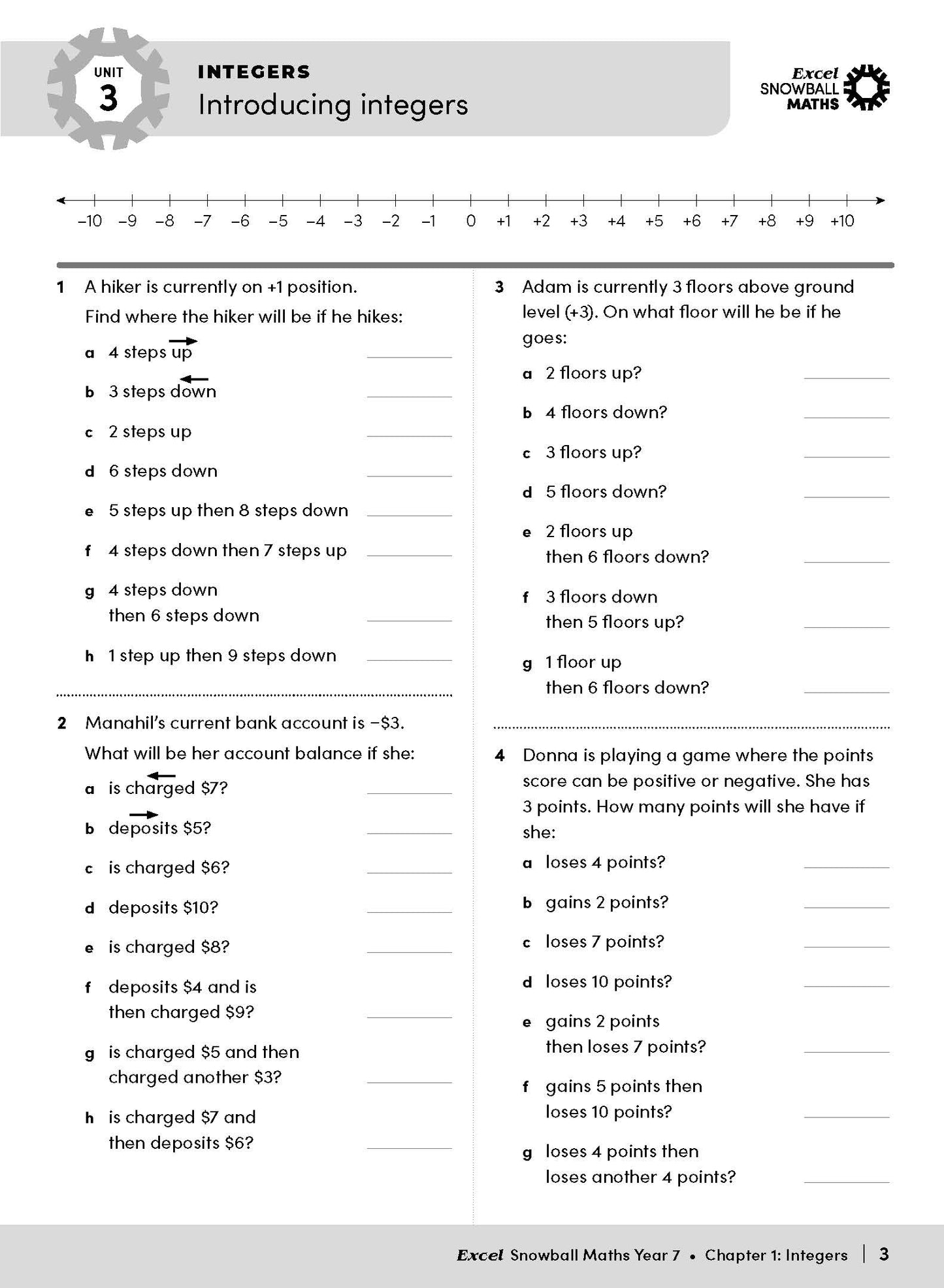 Excel Snowball - Maths Year 7