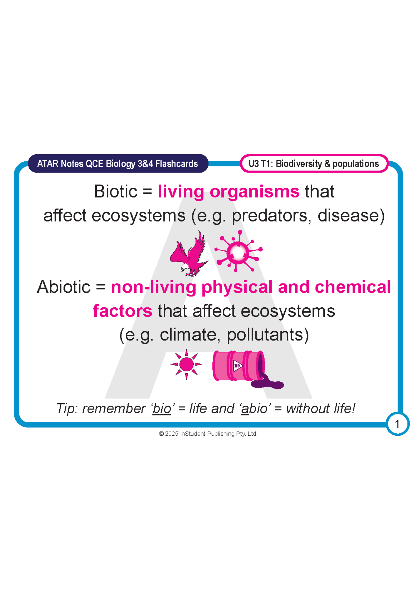 ATAR Notes Flashcards: QCE Biology 3&4 (2026-2028)