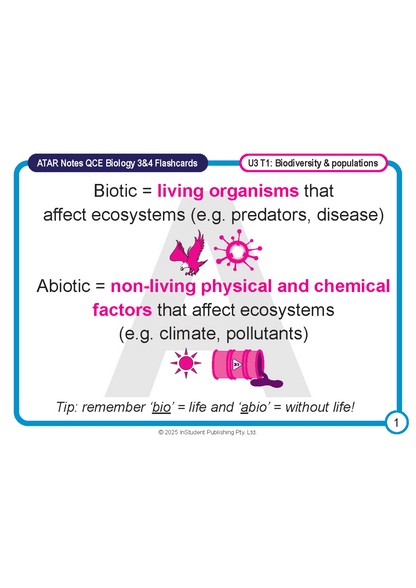 ATAR Notes Flashcards: QCE Biology 3&4 (2026-2028)