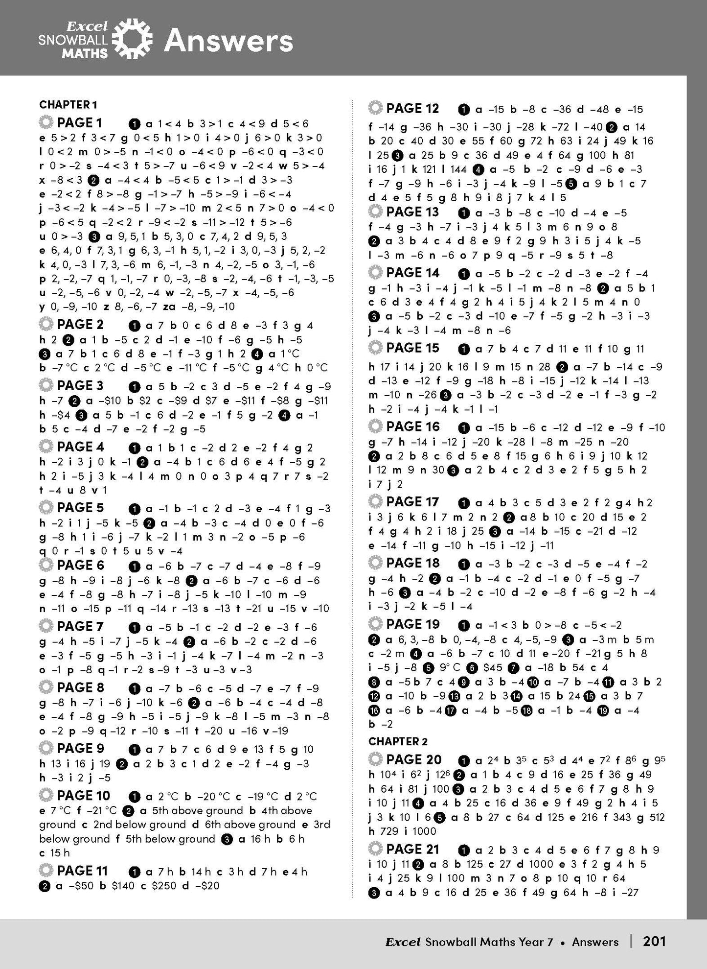 Excel Snowball - Maths Year 7