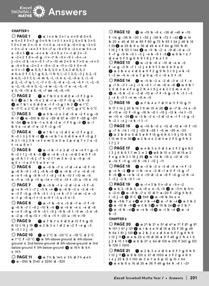 Excel Snowball - Maths Year 7