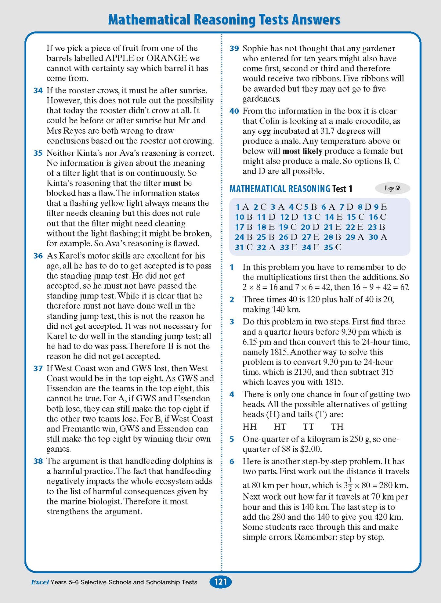 Excel Selective Schools and Scholarship Tests Years 5-6