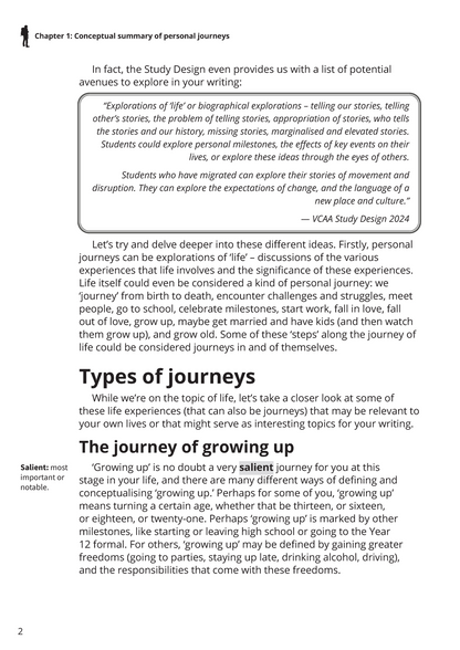 ATAR Notes VCE English 3&4 Frameworks Guide: Writing about personal journeys (2024 Edition)