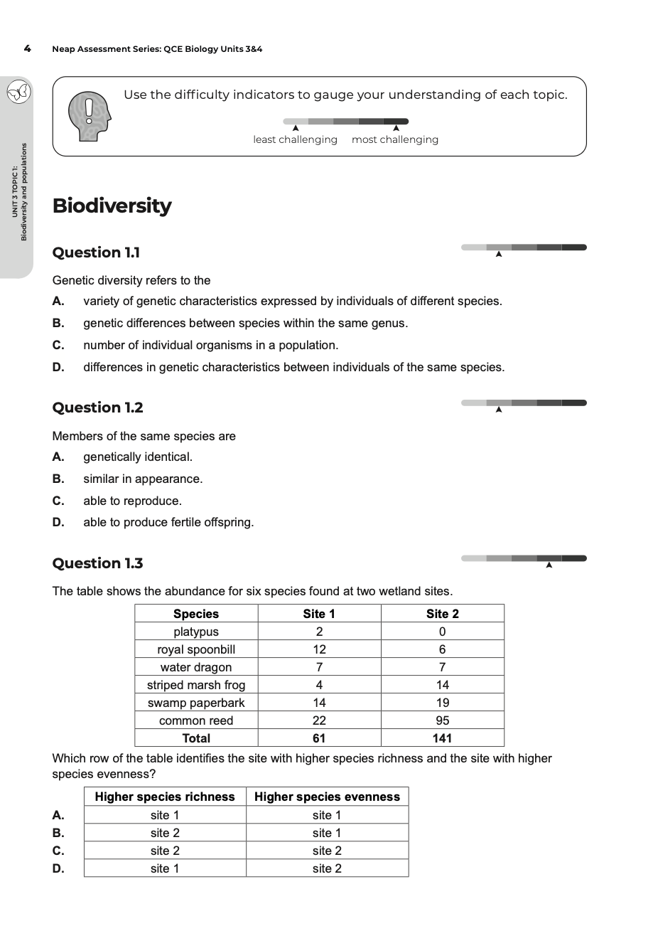 Neap Assessment Series: QCE Biology Units 3&4