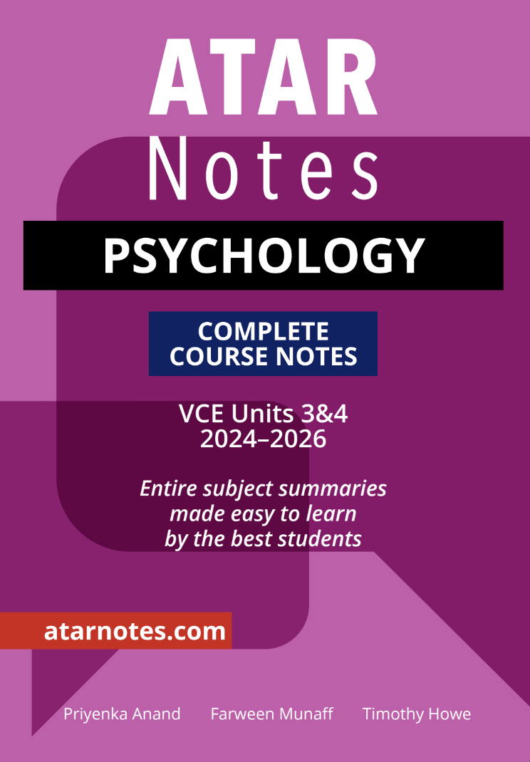 ATAR Notes VCE Psychology 3&4 Notes (2024-2026)