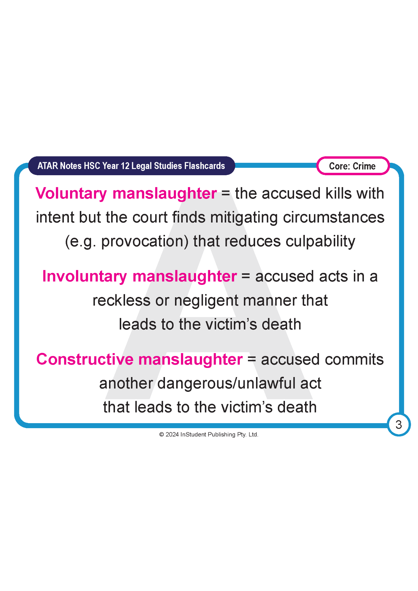 ATAR Notes Flashcards: HSC Year 12 Legal Studies