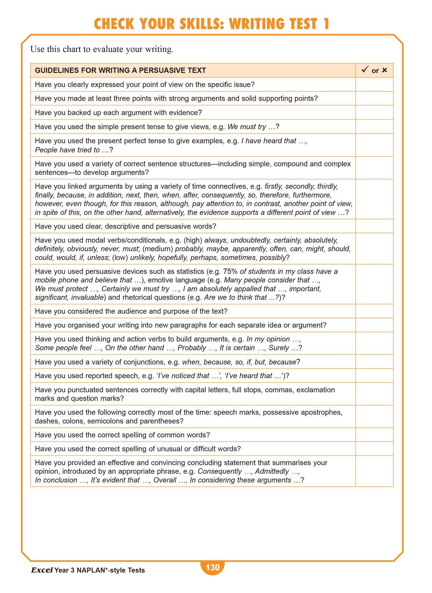 Excel Year 3 NAPLAN*-style Tests
