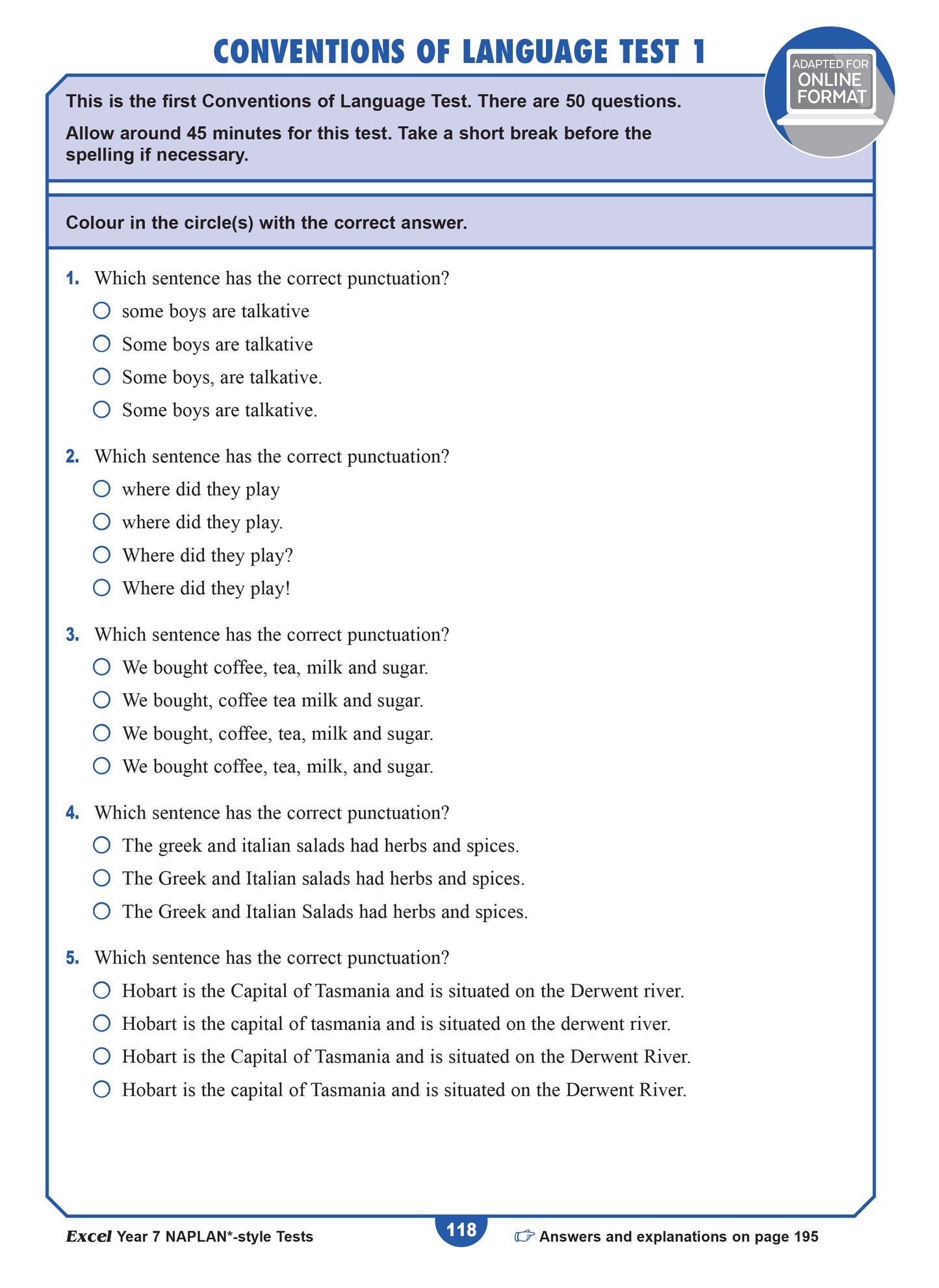 Excel Year 7 NAPLAN*-style Tests