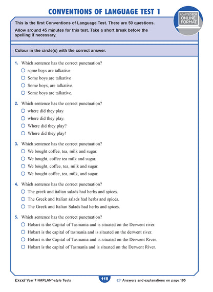 Excel Year 7 NAPLAN*-style Tests