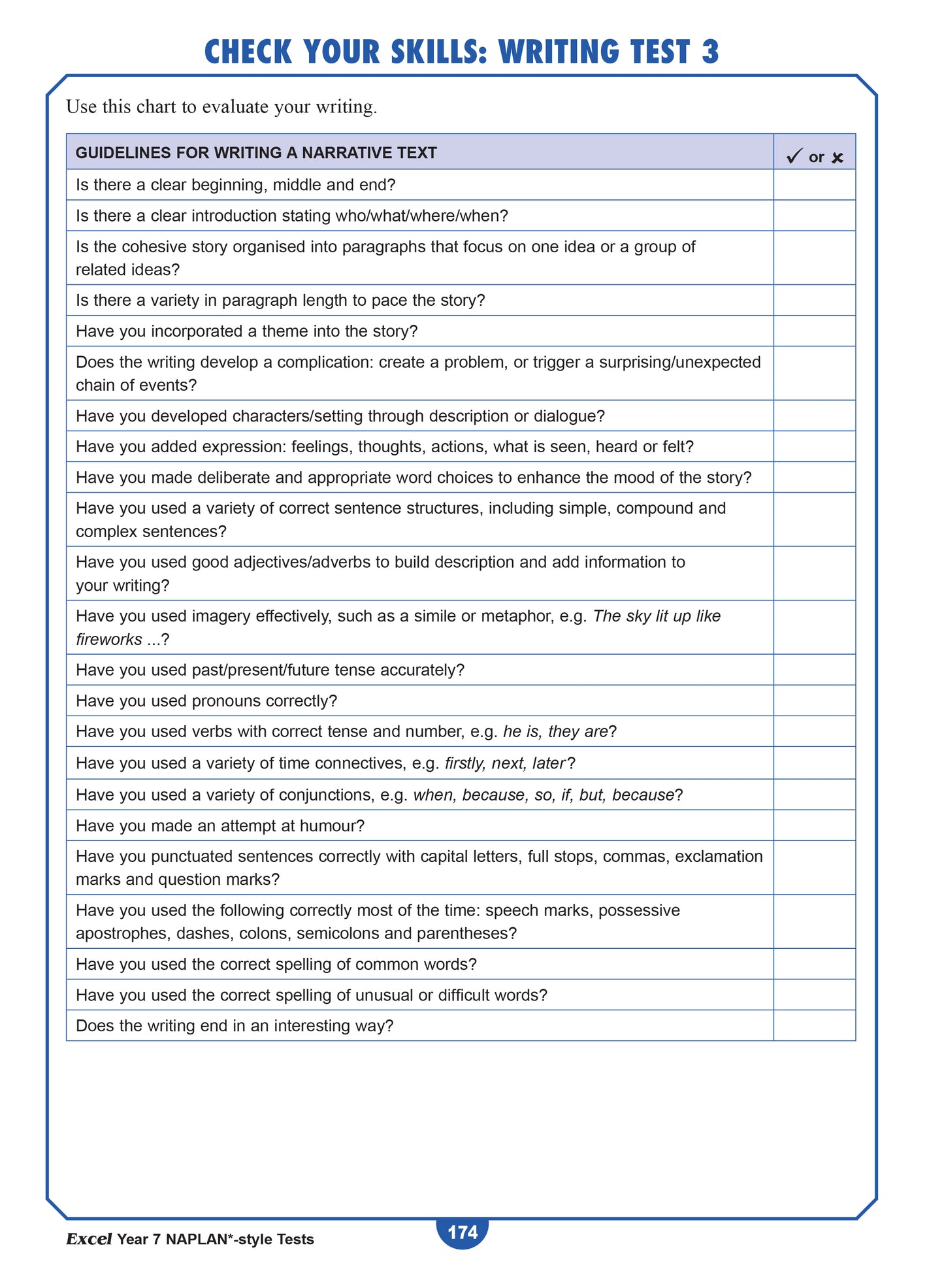 Excel Year 7 NAPLAN*-style Tests