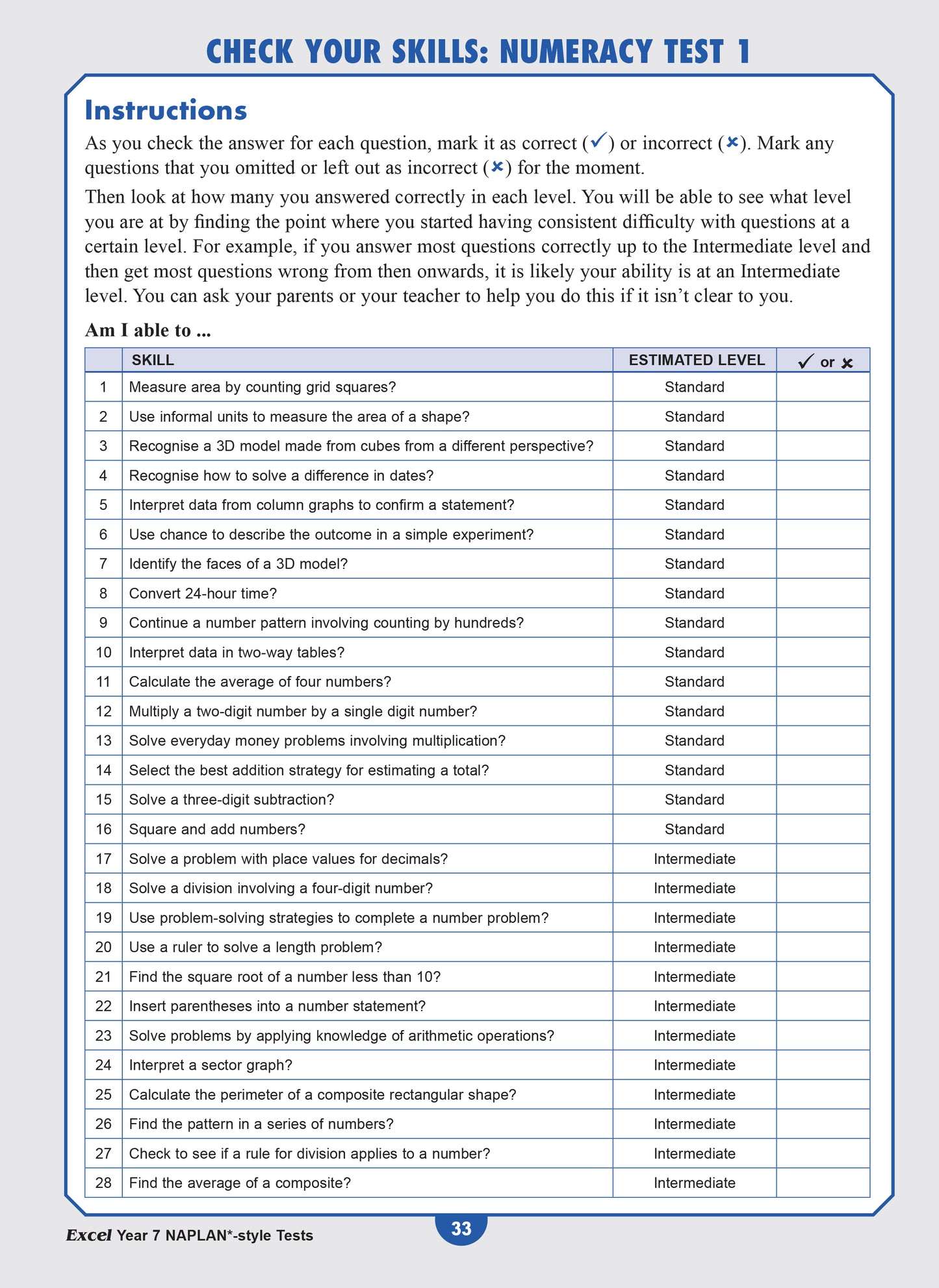 Excel Year 7 NAPLAN*-style Tests