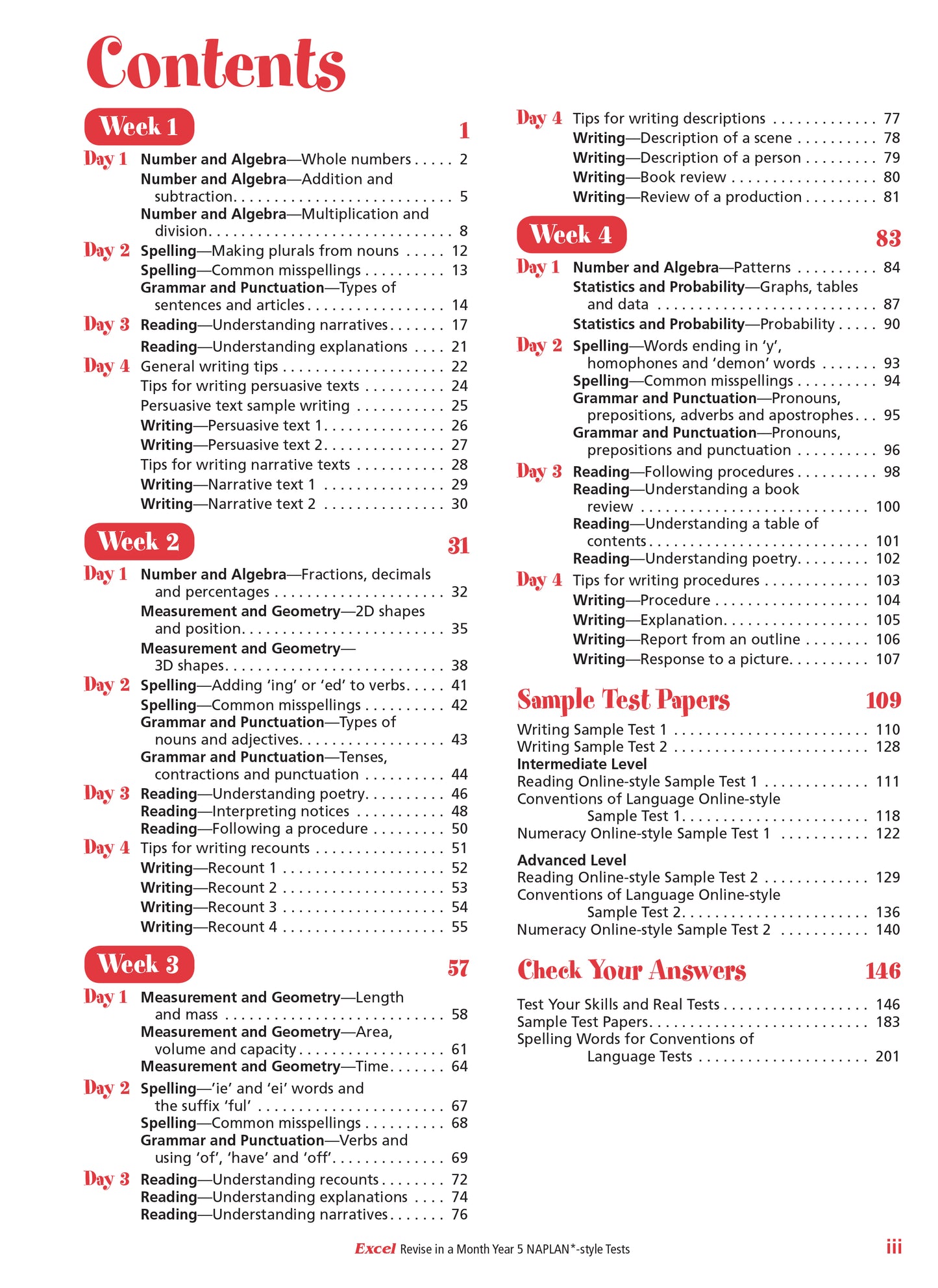 Excel Revise in a Month Year 5 NAPLAN*-style Tests