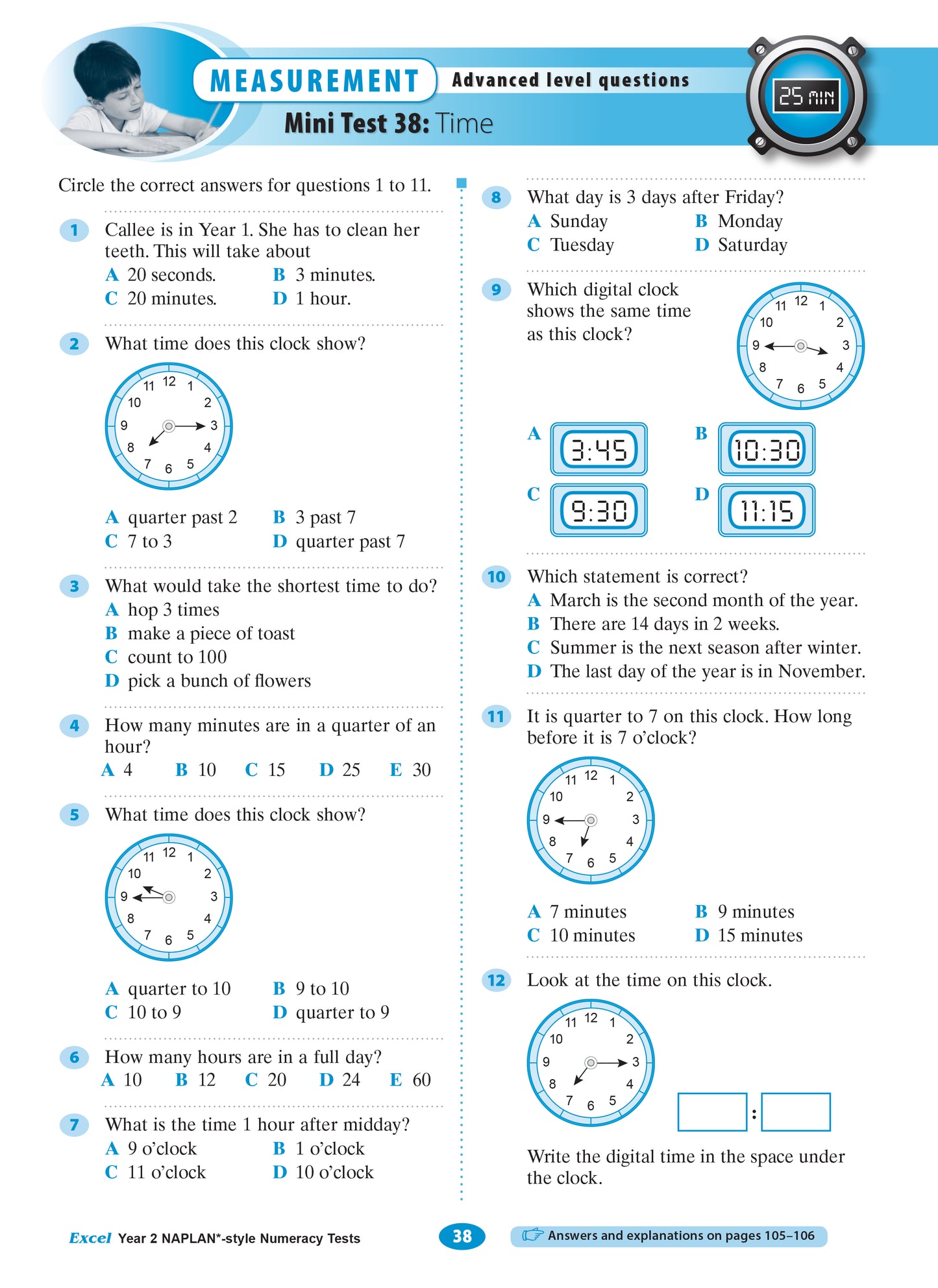 Excel Year 2 NAPLAN*-style Numeracy Tests
