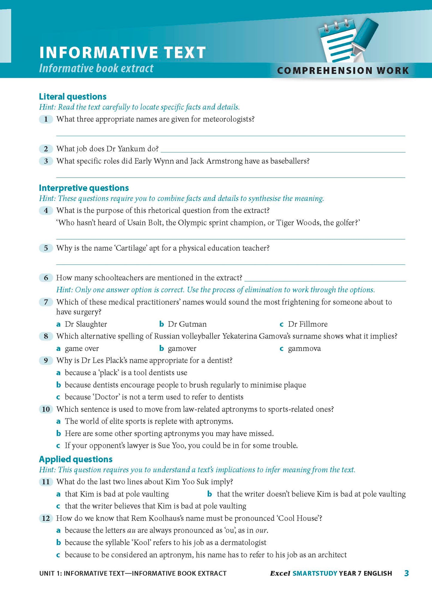 Excel SmartStudy - English Year 7