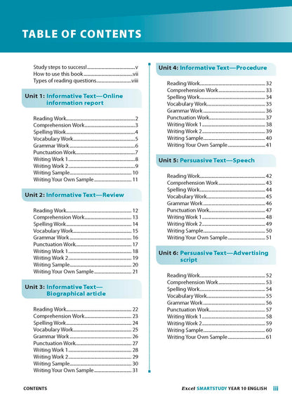 Excel SmartStudy - English Year 10