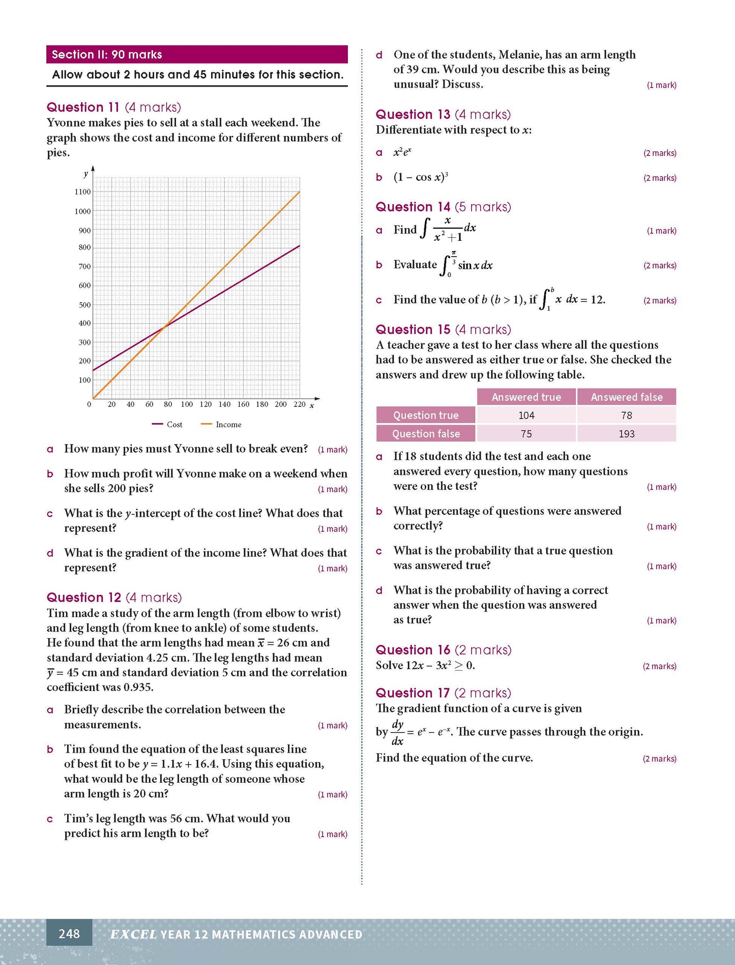 Excel HSC Year 12 Mathematics Advanced