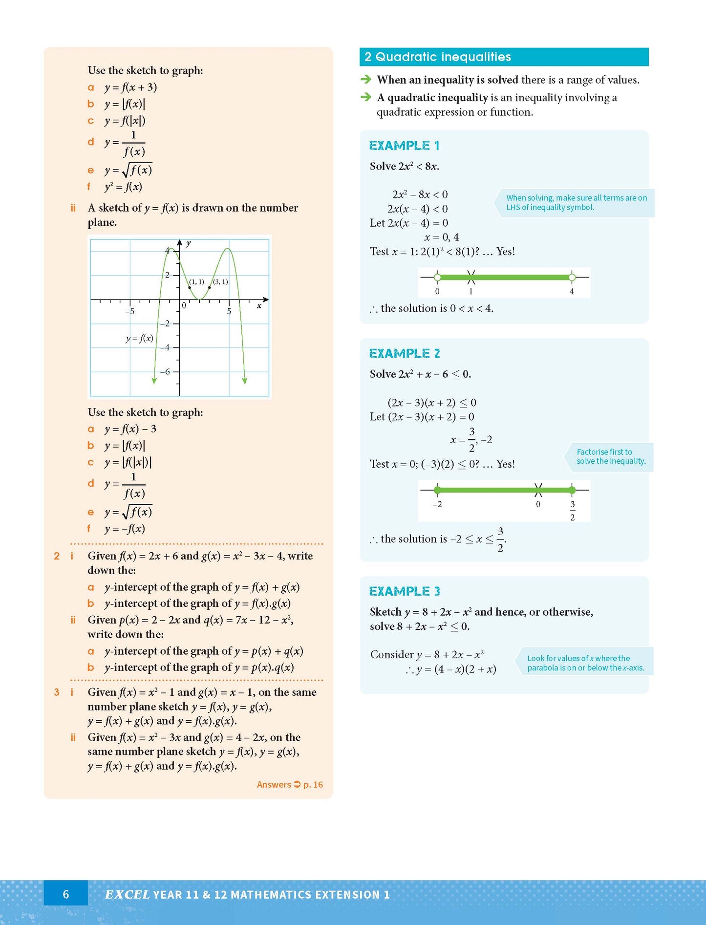 Excel HSC Year 11 and 12 Mathematics Extension 1 Study Guide