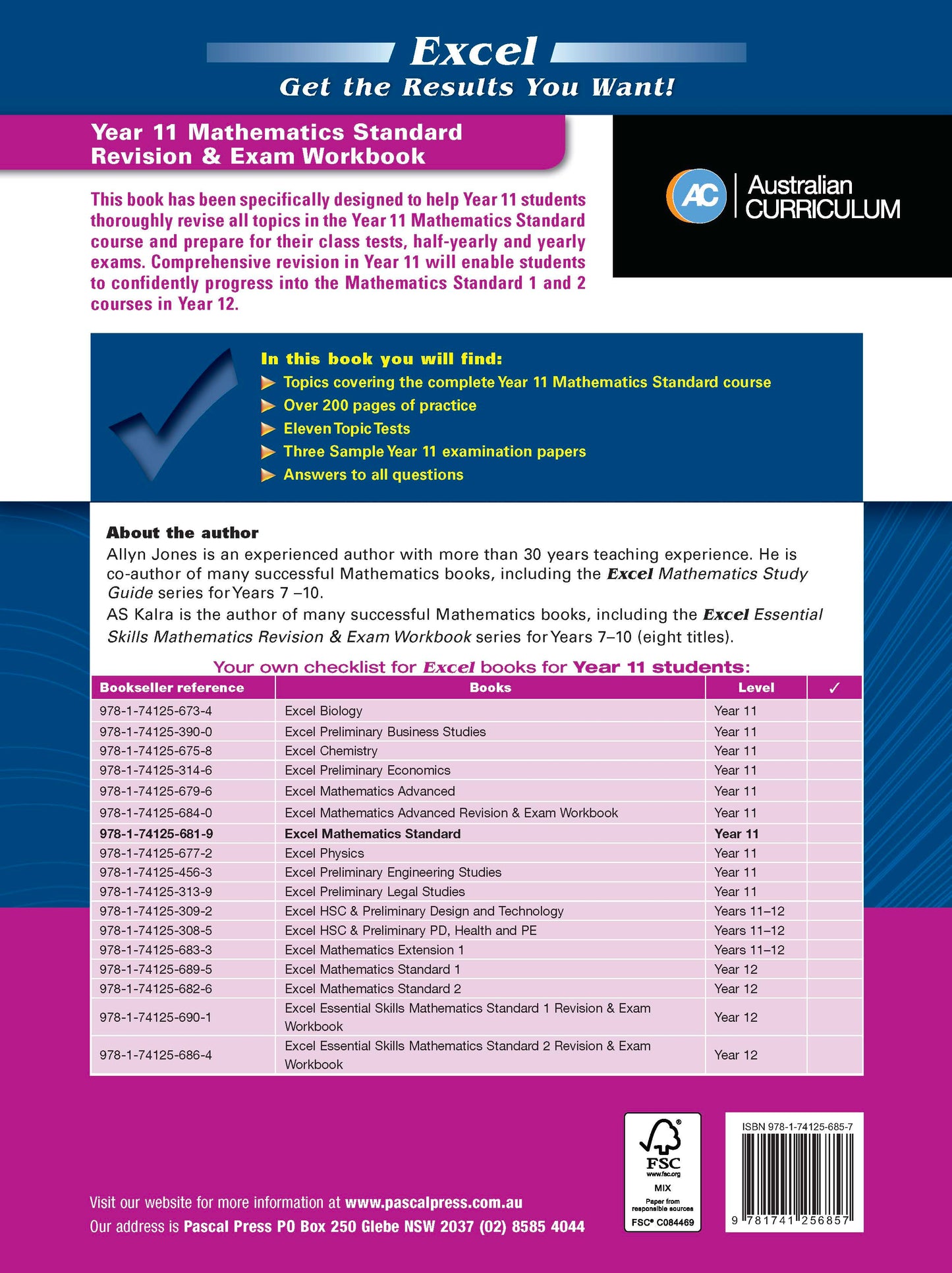 Excel Essential Skills HSC Year 11 Mathematics Standard Revision & Exam Workbook
