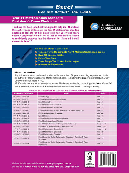 Excel Essential Skills HSC Year 11 Mathematics Standard Revision & Exam Workbook
