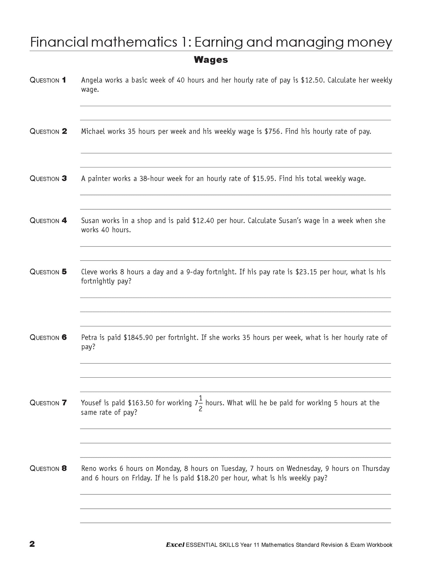 Excel Essential Skills HSC Year 11 Mathematics Standard Revision & Exam Workbook