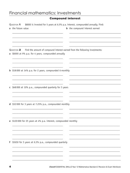 Excel Essential Skills HSC Year 12 Mathematics Standard 2 Revision & Exam Workbook