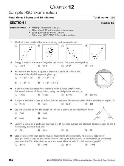 Excel Essential Skills HSC Year 12 Mathematics Standard 2 Revision & Exam Workbook