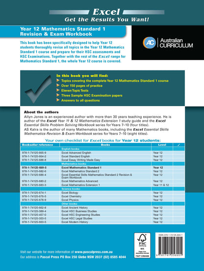 Excel Essential Skills HSC Year 12 Mathematics Standard 1 Revision & Exam Workbook