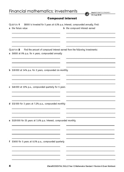 Excel Essential Skills HSC Year 12 Mathematics Standard 1 Revision & Exam Workbook