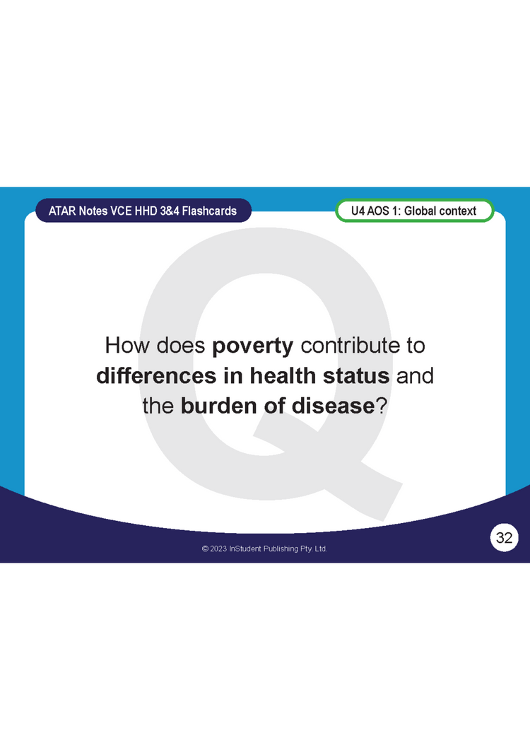 ATAR Notes Flashcards: VCE Health and Human Development (HHD) Units 3&4