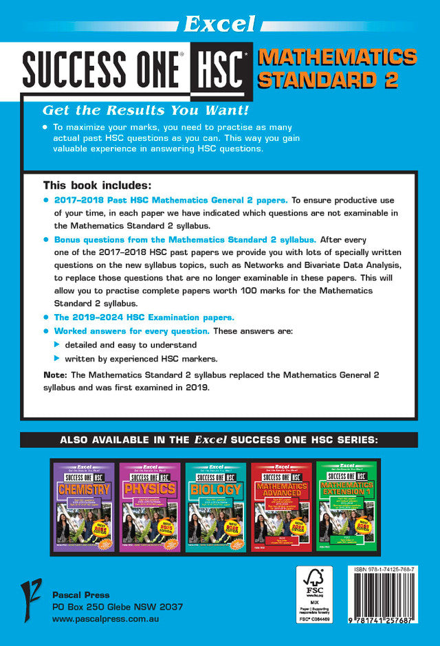 Excel Success One HSC Year 12 Mathematics Standard 2 (2025 Edition)