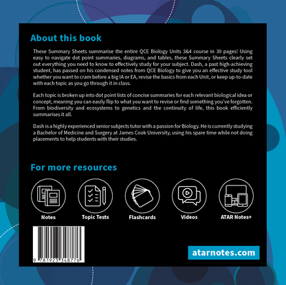 ATAR Notes QCE Biology 3&4 Summary Sheets (2026-2028)