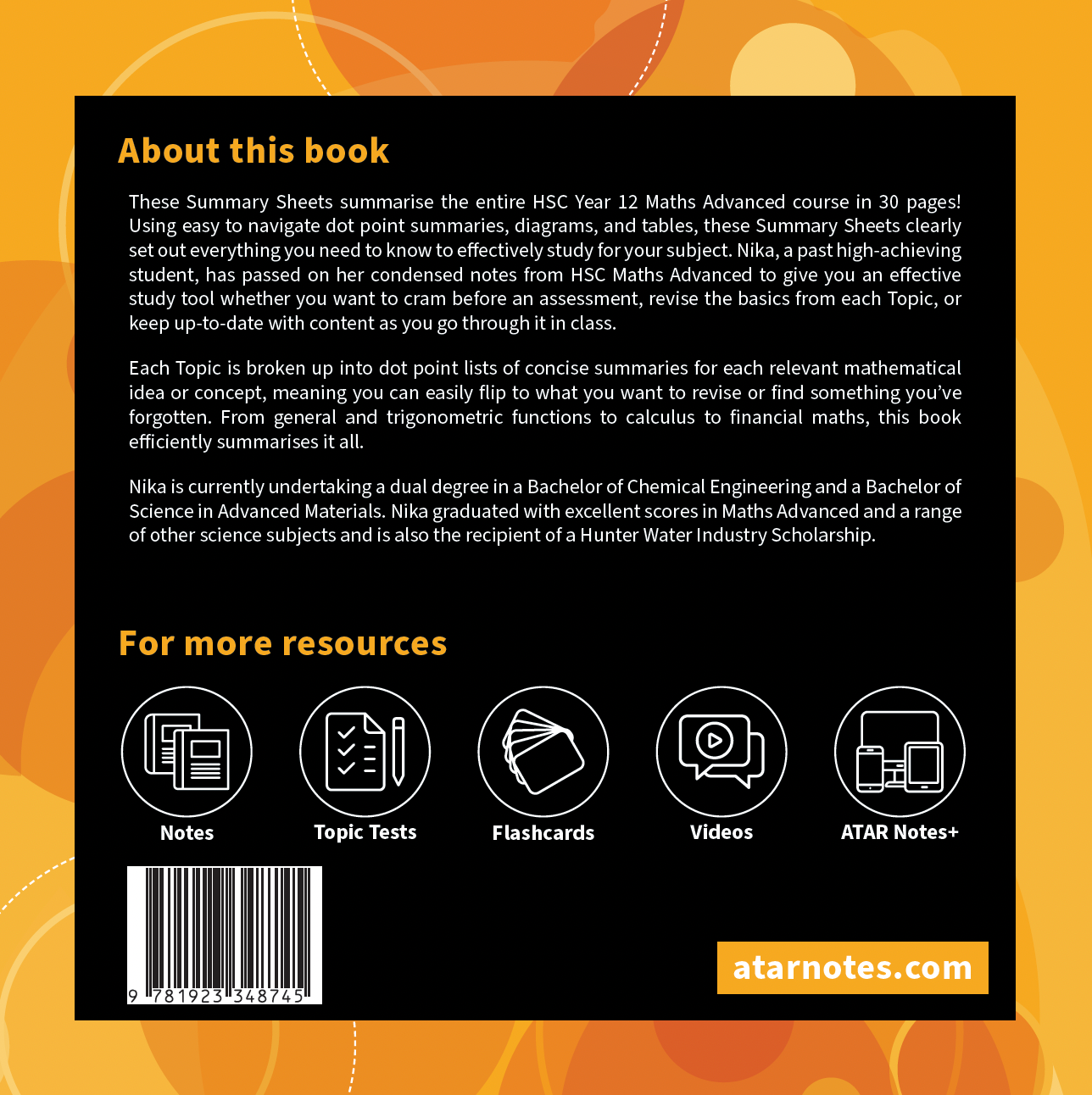 ATAR Notes HSC Year 12 Mathematics Advanced Summary Sheets (2025-2026)