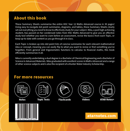 ATAR Notes HSC Year 12 Mathematics Advanced Summary Sheets (2025-2026)