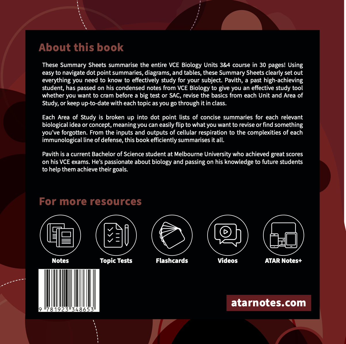 ATAR Notes VCE Biology 3&4 Summary Sheets (2025-2026)