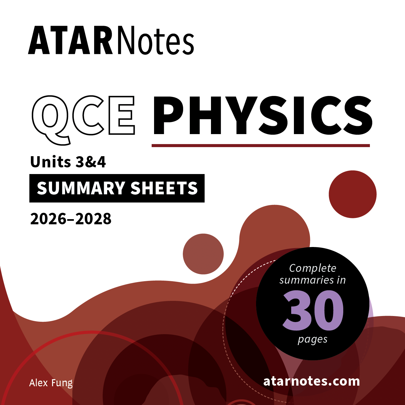 ATAR Notes QCE Physics 3&4 Summary Sheets (2026-2028)