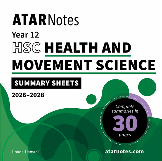 ATAR Notes HSC Year 12 Health and Movement Science Summary Sheets (2026-2028)