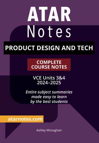 ATAR Notes VCE Product Design and Technology 3&4 Notes (2024-2025)