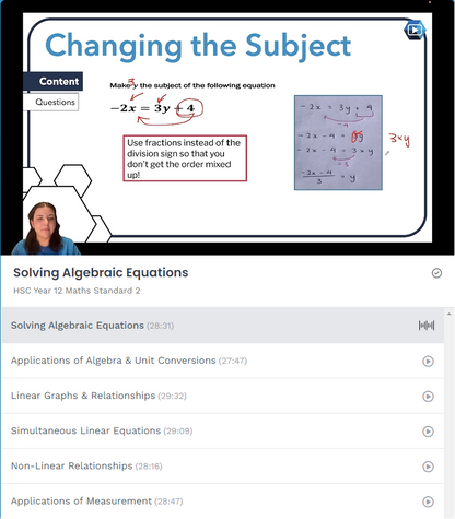 ATAR Notes Complete Course Videos: HSC Year 12 Maths Standard 2