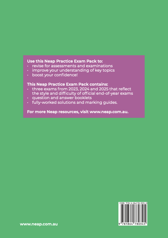 Neap Practice Exam Pack: VCE General Mathematics Units 1&2 2026 Edition (3 Exams)
