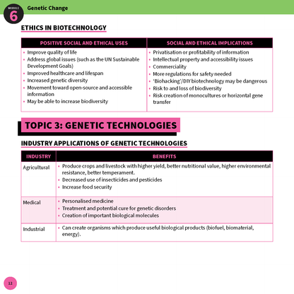 ATAR Notes HSC Year 12 Biology Summary Sheets (2025-2027)